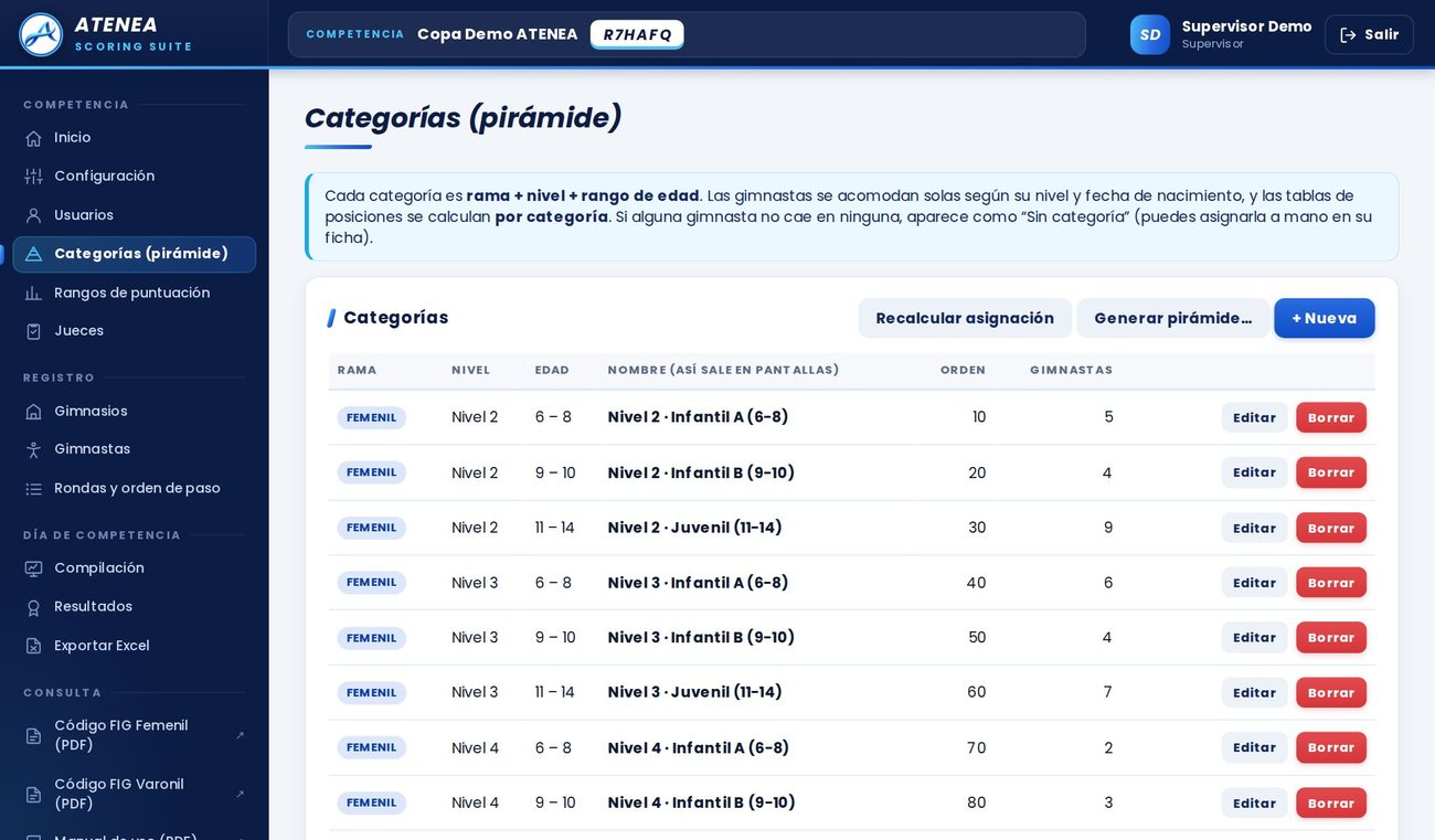 Pirámide de categorías